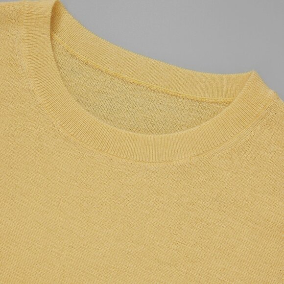 CHICJOC Yellow 100% Timeless Cashmere Sweater Size 40 - Picture 9 of 9